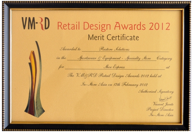VMRD RETAIL DESIGN AWARD 2012 - BEST SPORTSWEAR & EQUIPMENT - SPECIALTY STORE – SHOE EXPRESS