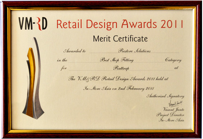 VMRD RETAIL DESIGN AWARD 2011 - BEST SHOP FITTING - RATTRAP
