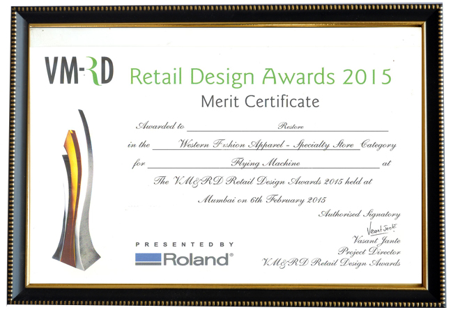 VMRD RETAIL DESIGN AWARD 2015 - BEST WESTERN FASHION APPAREL - SPECIALTY STORE – FLYING MACHINE